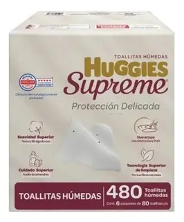Toallas Húmedas Huggies Supreme Caja 480pzas Aceite Almendra