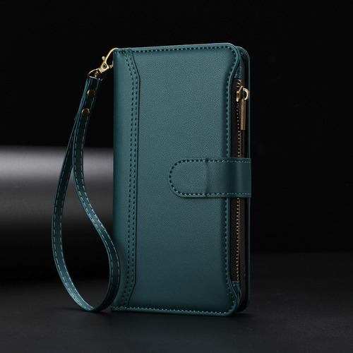 Funda Tipo Cartera De Piel Con Cierre De 9 Ranuras Para La Serie Oppo A55, Correa De Muñeca, 6 Colores, Función Atril, Desmontable