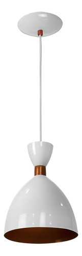 Lustre Pendente Califórnia De Alumínio Branco Com Cobre