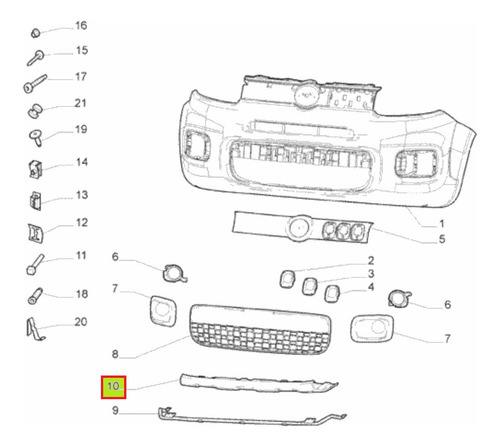 Spoiler Paragolpe Delt Original Fiat Uno Evo Way Fl 15-16