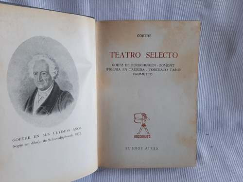 Imagen 1 de 6 de Teatro Selecto Goethe Argonauta Tapa Dura