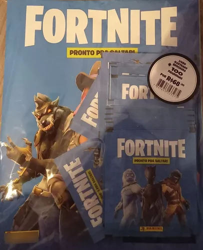 Starter Pack Fortnite Livro Ilustrado + 40 Envelopes 200 Fig