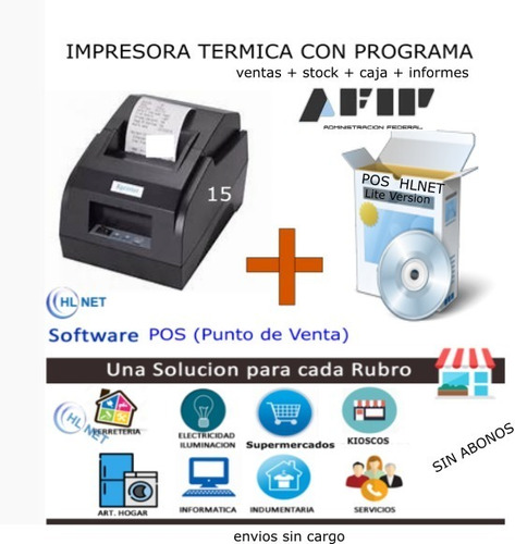 Impresora Ticket  Afip Reemplaza Controlador Fiscal + Soft
