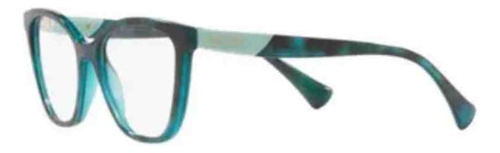 Armação Óculos De Grau Ralph Ralph Lauren Ra7166l 6175 54 Cor Havana Azul Pavão