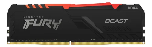 comprar Memória Ram Fury Beast Ddr4 Rgb Color Preto  8gb 1 Kingston 