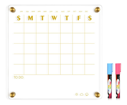 Pizarra Blanca Acrílica Transparente Con Calendario Semanal