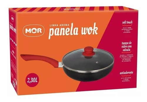 Sartén Wok Aluminio Teflon Con Tapa 24 Cm - Garageimpo