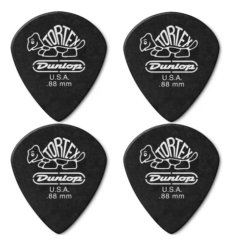 Palheta 0.88mm Violão Guitarra Tortex Jazz Preta Dunlop 4 Un