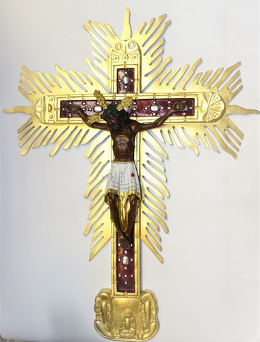 Cristo Pared  Buga  Dorado 85cm Resina Crd-02 Religiozzi