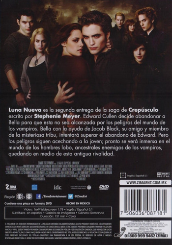 Luna Nueva Saga Crepusculo Robert Pattinson Pelicula Dvd