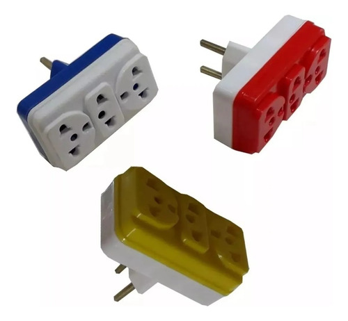 3 Adaptador Todas Tomadas Padrão Antigo Benjamin Triplo 110v/220v