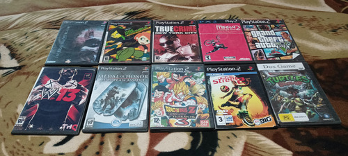 Lote 10 Cajas C/sus Respectivos Juegos De Play 2 P/revisar (Usado)