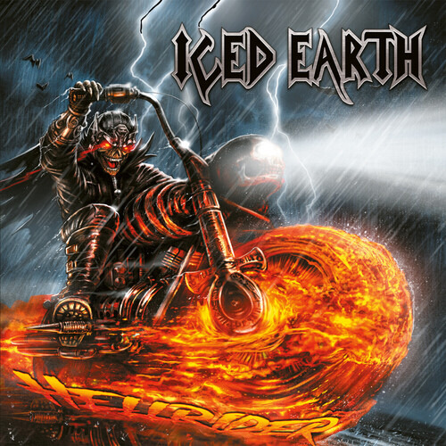 Iced Earth Hellrider  Lp Splatter Rojo, Amarillo Y Negro