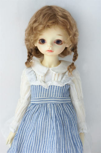 Peluca Muñeca Sd Dod In Cabello Rizado Mini Cola Doble Bjd