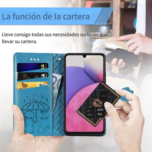 Funda De Piel Para Zte Nubia S 5g/anshin Family/ A75 4g Con Dibujos Animados De Gatos Y Perros, Con Ranura Para Tarjetas