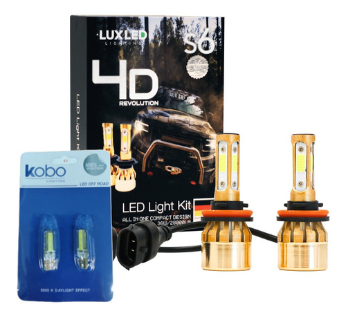 Kit Cree Led S6 4d Revolution 4 Caras + 2 T10 Siliconados