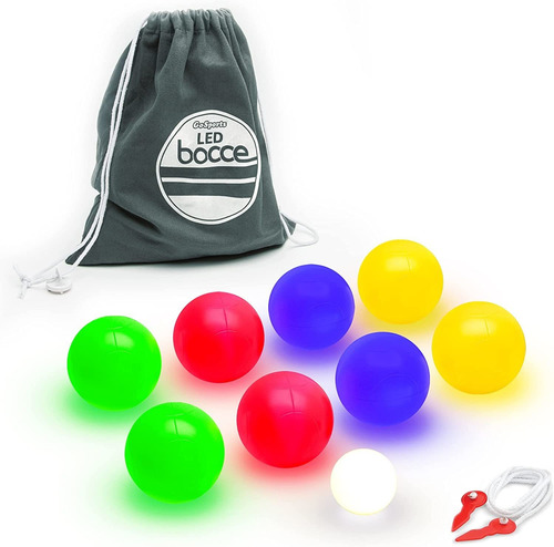 Gosports 100mm Led Bocce Ball Set - Incluye 8 Luz Aa