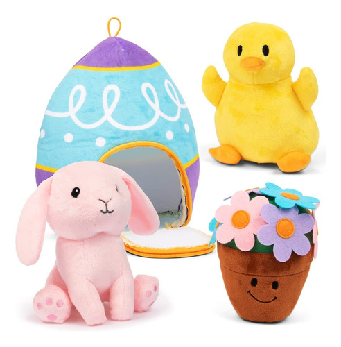 Prextex Huevo De Pascua De Peluche Con Accesorios De Juguet.