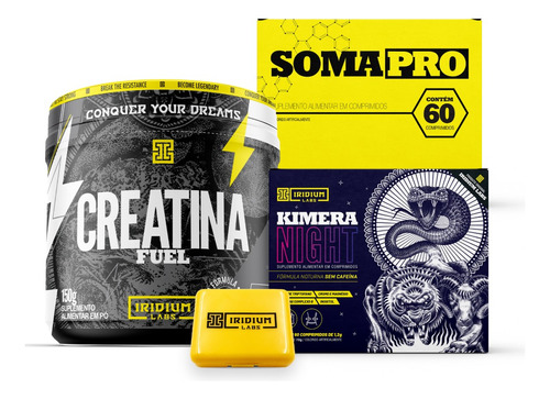 Kit Creatina Fuel 150g + Kimera Night + Soma Pro + Porta Cap Sabor Sem sabor