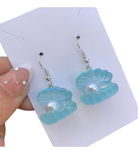 Aretes De Concha Con Perla Moda Coreana Kawaii