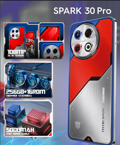 Tecno Spark 30 Pro 256gb 8gb Ram Dual Sim Optimus Prime