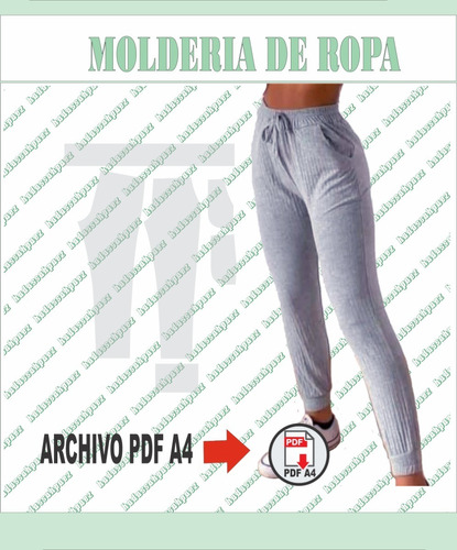 Molde Patron En Pdf A4 Pantalon Jogging  Mujer /tela Lanilla