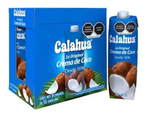 Crema De Coco Calahua 6 Pack De 1 Lt