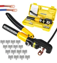 Comprar Pinza Hidráulica 6 Toneladas Con 8 Pares Dados BOWOSHEN Ponchadora Hidráulica Herramienta De Crimpado De Mano Hidráulica De Cable De Terminal Eléctrico