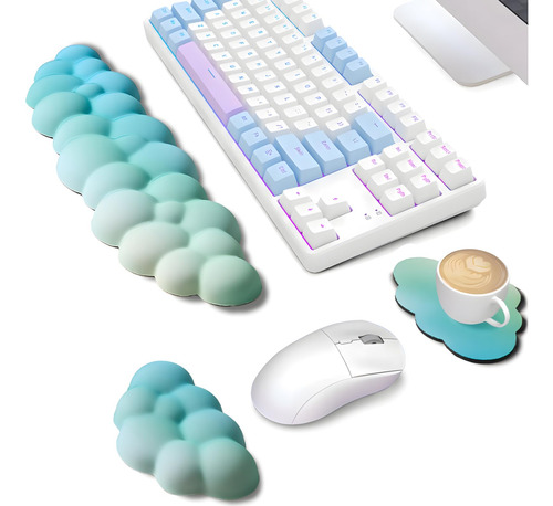 3pcs Nube Ergonómicos Reposa Muñecas Con Base De Pu