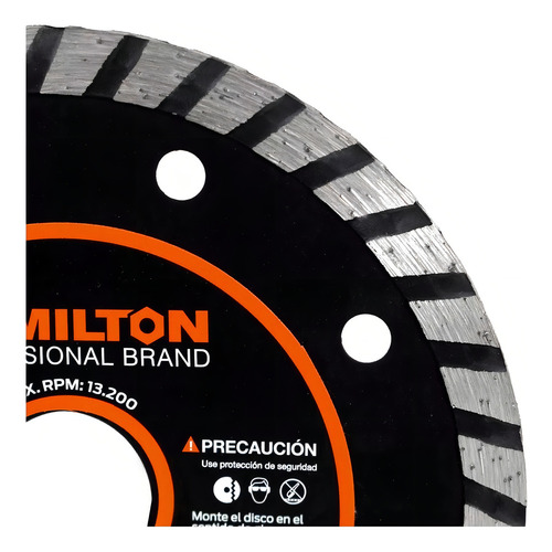 Disco Diamantado Turbo Corte Seco 230mm Hamilton Dt230 Color Negro Negro