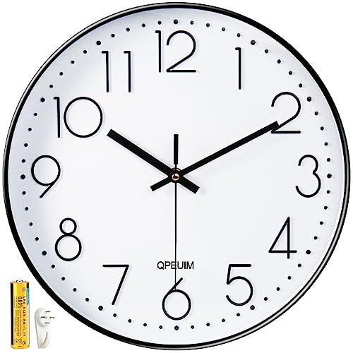 Reloj De Pared 30 Cm Fondo Blanco Sencillo Elegante