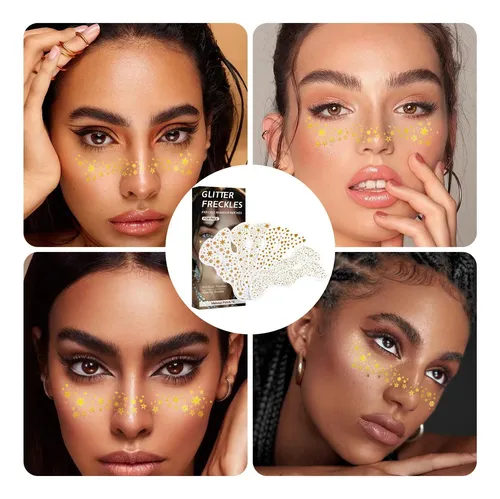 LOPHE Purpurina Pecas Para La Cara Pegatinas,12 Parches de Maquillaje de Pecas Brillantes,Pegatinas Cara Brillantes Festival,Tatuajes Temporales Pegatinas,Para Fiestas, Festivales, Navidad(A-12PCS LOPHE Purpurina Pecas Para La Cara Pegatinas,12 Parches de Maquillaje de Pecas Brillantes,Pegatinas Cara Brillantes Festival,Tatuajes Temporales Pegatinas,Para Fiestas, Festivales, Navidad(A-12PCS