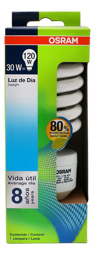 Foco Ahorrador 30w Fria Dulux Osram 1 Pza Color de la luz Blanco neutro