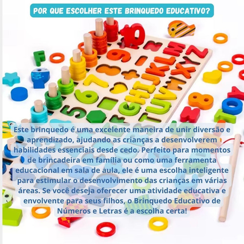 Conjunto De Letras E Números Coloridos De Madeira E Metal,