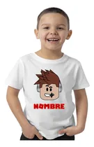 Comprar Remera Niño Algodon Roblox Cara Nene  Nombre Personalizado