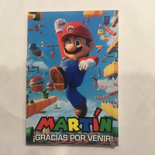 30 Souvenir Mario Bross Llavero+mini Anotador Personalizado!