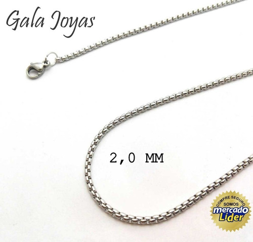 Combo 5 Cadenas Rolo Cuadrada Acero Quirúrgico 316l X Mayor