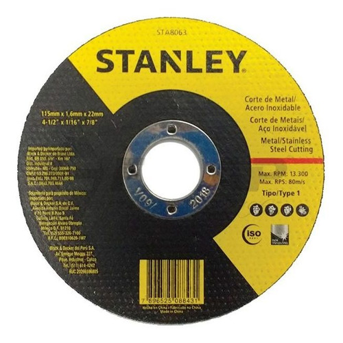 25 Pc Disco Stanley Ct/inox 7  X 1,6 X7/8 - T-72240