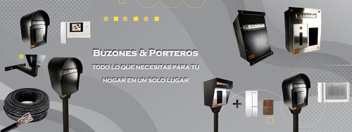 Imagen 3 de 7 de Portero Electrico Frente Aluminio 2 Pulsadores Y 2 Telefonos
