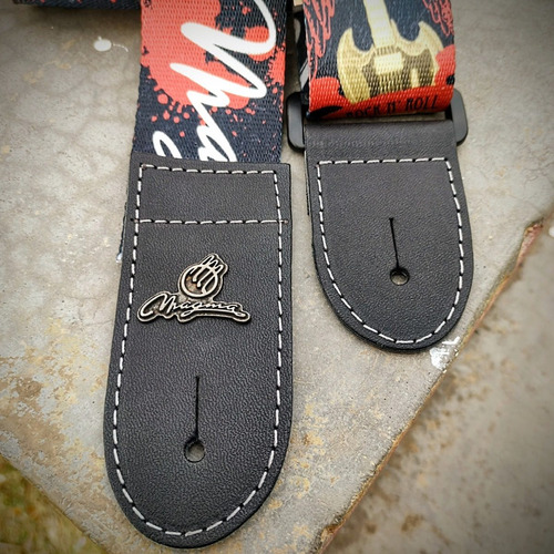 Imagen 3 de 8 de Correa Para Guitarra De Polyester Rock C/logo