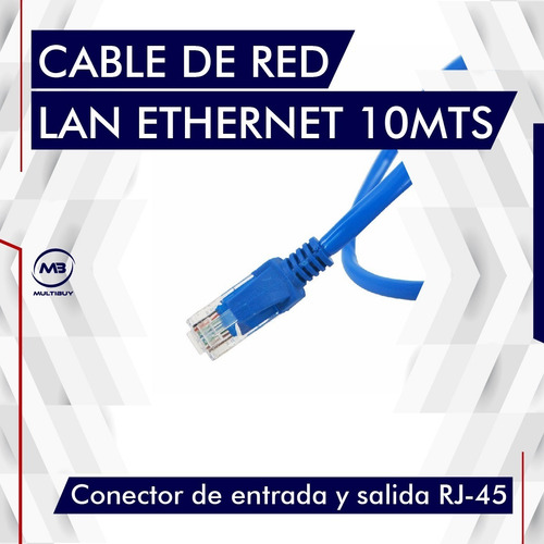 Imagen 7 de 10 de Cable De Red Lan Ethernet 10 Metros Internet Ps4 Pc Cat 5e