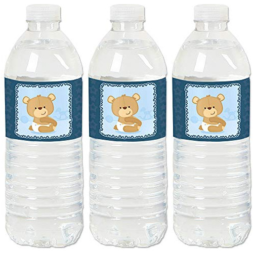 Baby Boy Teddy Bear - Etiquetas Adhesivas Para Botellas De A