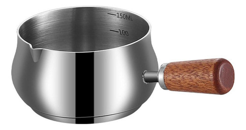 Taza De De Acero Inoxidable Con Mango De Madera Taza M Plata