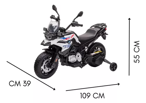 Moto Infantil Elétrica Menino Menina Bateria Motorizado Luz Cor Branco