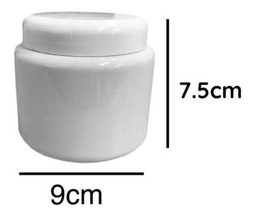 Imagen 2 de 10 de Potes Plasticos 350 Cc Redondo Blanco Pvc X 90 Un.