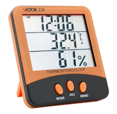 Termohigrometro Digital Con Reloj