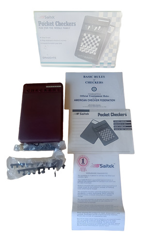 Antiguo Juego De Damas Electrónico - Saitek Pocket Checkers (Usado)