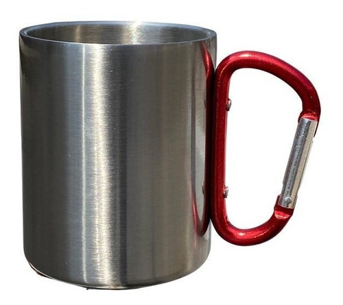 4pz Taza Acero Asa Mosqueton Rojo Sublimacion Sublimar Rojo