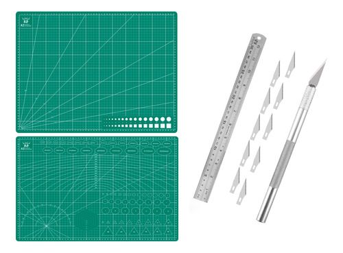 Base Tabla De Corte Tablero   A2  60x45 Cm + Bisturi Regla