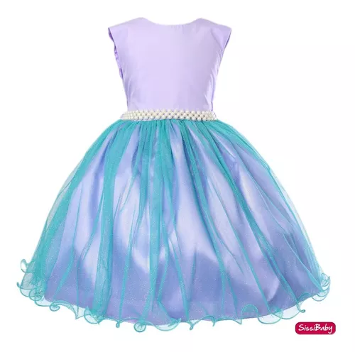 Vestido Infantil Princesa Sofia Pequena Sereia Ariel Luxo 1 A 3 Anos no  Shoptime